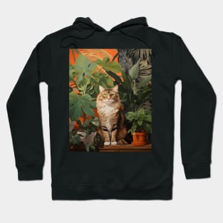 Purrfect Harmony: Cats and Plants Hoodie